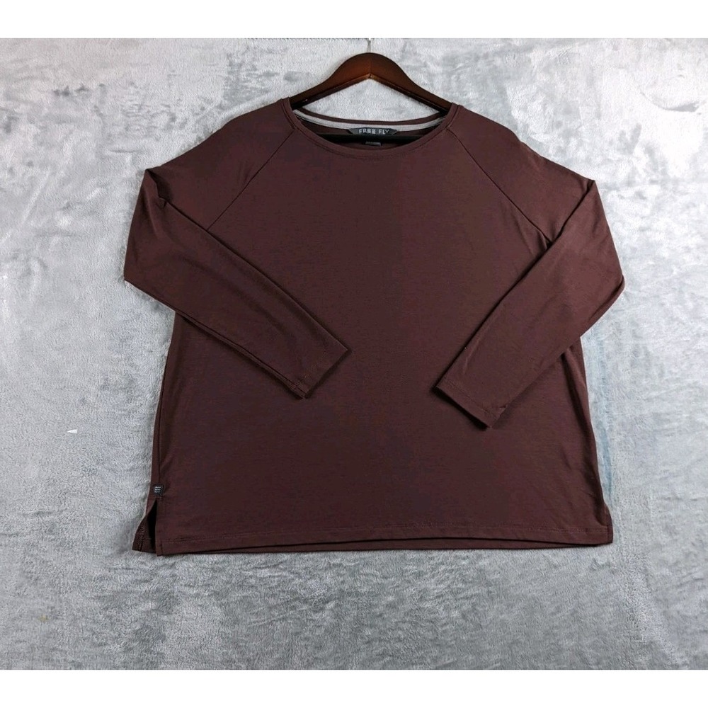 Free Fly Shirt Women Medium Bamboo Everyday Flex Long Sleeve Tee Relaxed Stretch